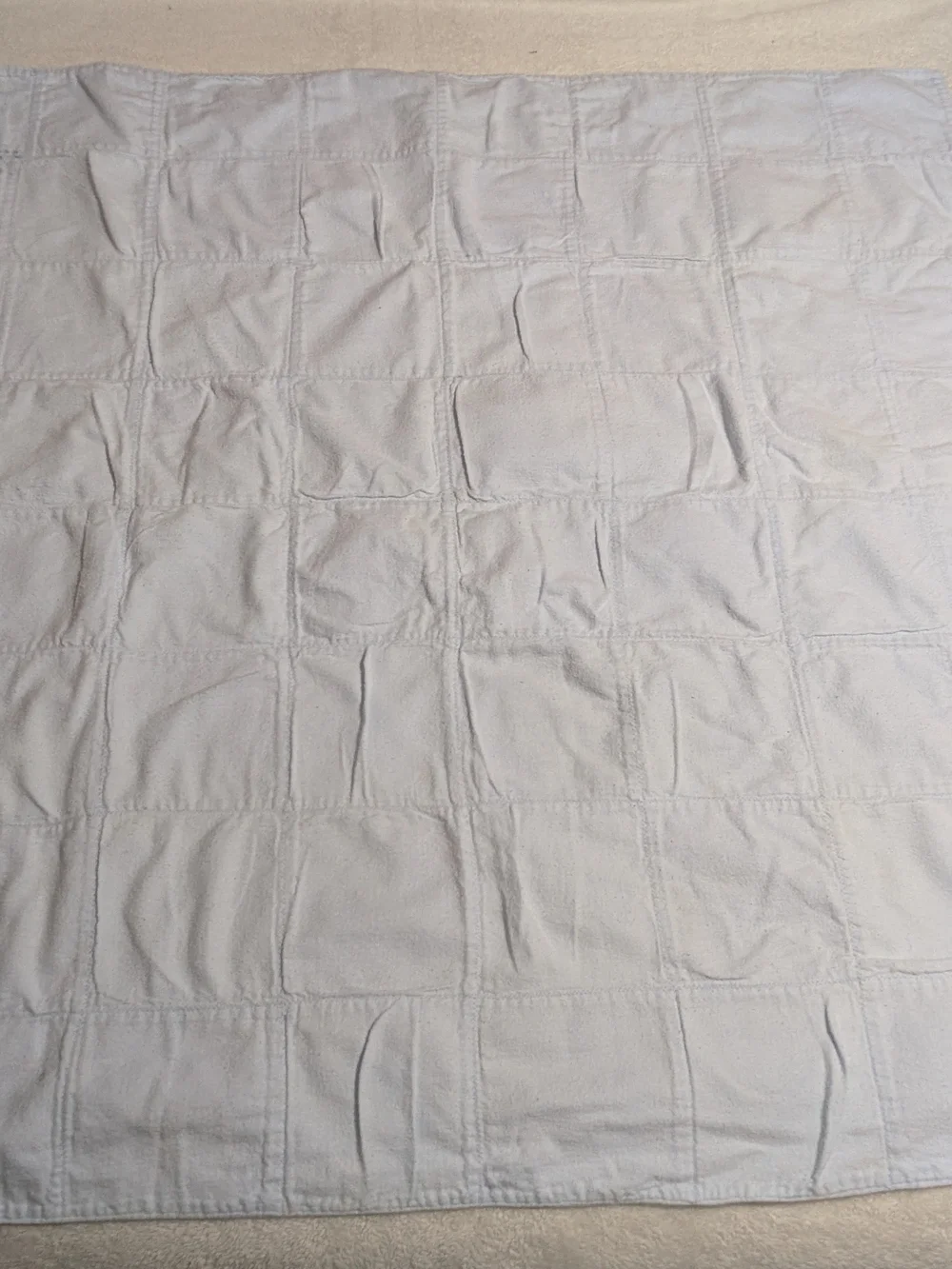 Vintage Blue Floral Patchwork Baby Quilt Security Blanket Throw 33x33
